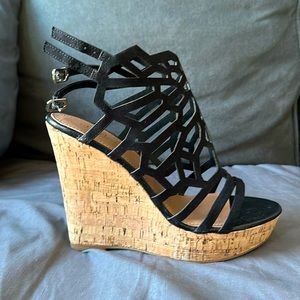 Apollo wedge heels by Charles David. In the color black, size 9.
